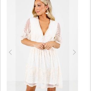 Bella Ella Boutique Light My Fire Dress- Cream